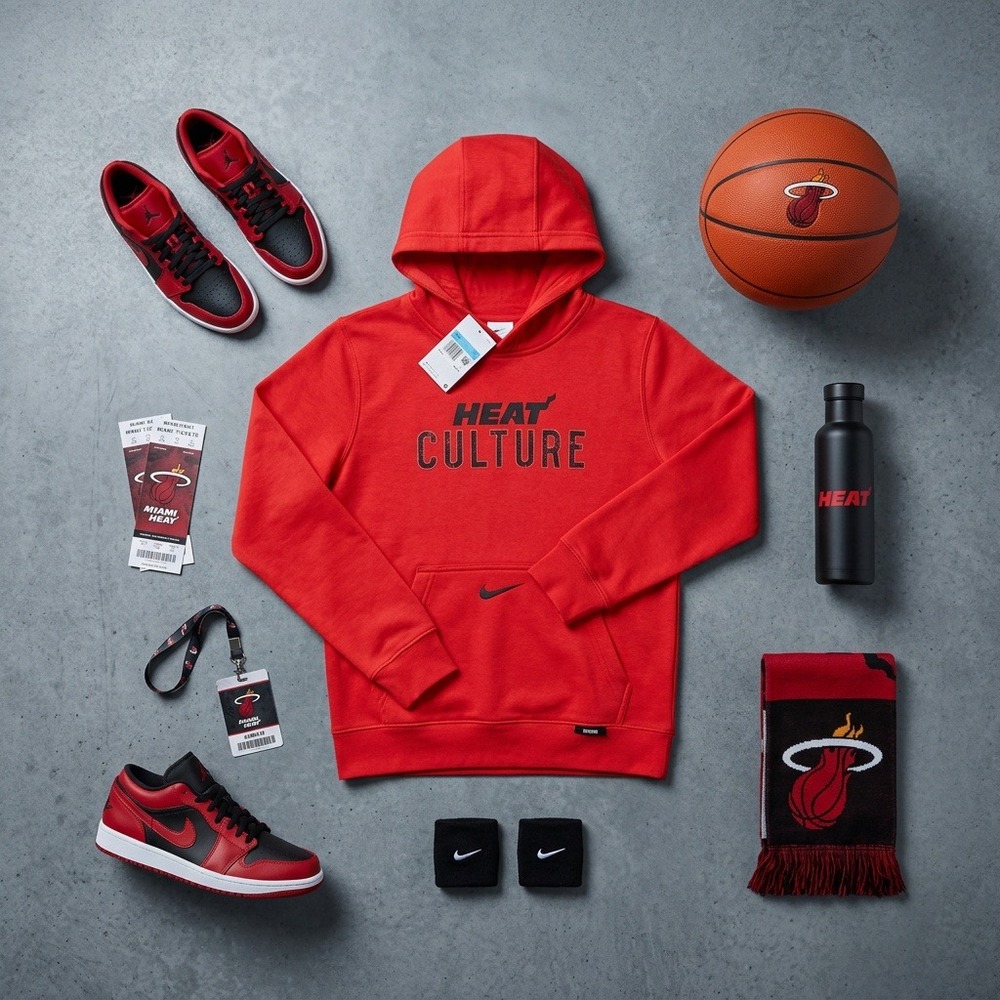 Nike Miami Heat Culture Hoodie Youth M 10/12 Red NWT 9Z2B7NBEL-HEA
